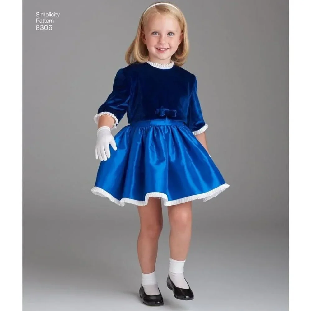 Simplicity Sewing Pattern 8306 Dress Lined‎ Jacket Girls Size 3-8 UNCUT